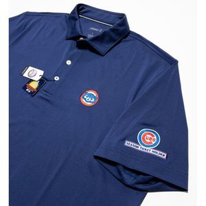johnnie-O Chicago Cubs Polo Large Mens Season Ticket Holder Navy Blue Cubby Bear